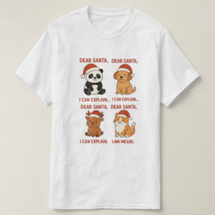 T-shirt “Drôles d'animaux de Noël avec des chapeaux de Pèr