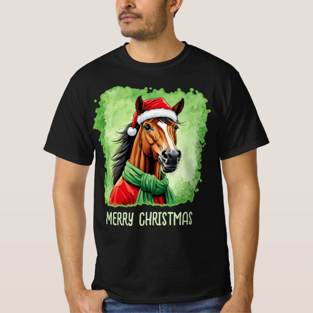 T-shirt Drôles d'animaux - Spécial Noël - Cheval 6 (Devant)