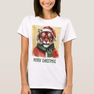 T-shirt Drôles d'animaux: Spécial Noël - Tigre 1