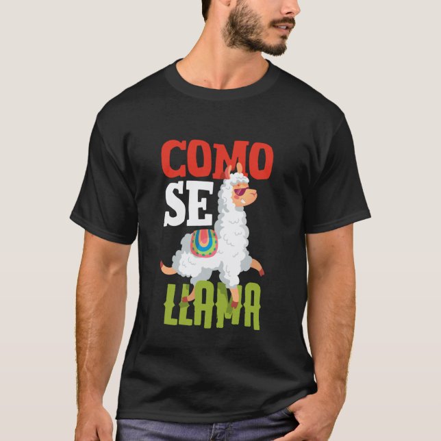 T-shirt Drôles de citations de lama espagnol Como Se Llama (Devant)
