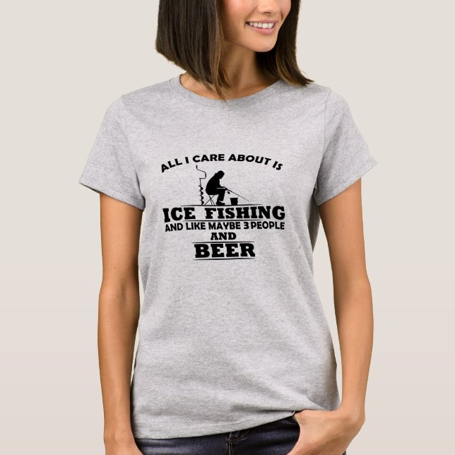 T-shirt Drôles de citations sur la pêche sur glace (Devant)