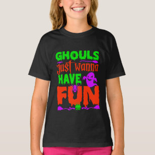 T-shirt Drôles de goules d'Halloween veulent juste s'amuse