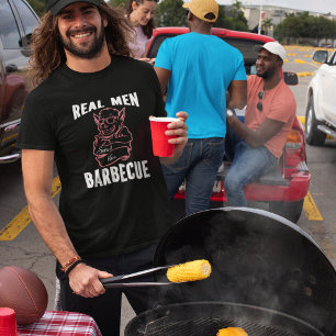 T-shirt Drôles de vrais hommes sentent comme Barbecue