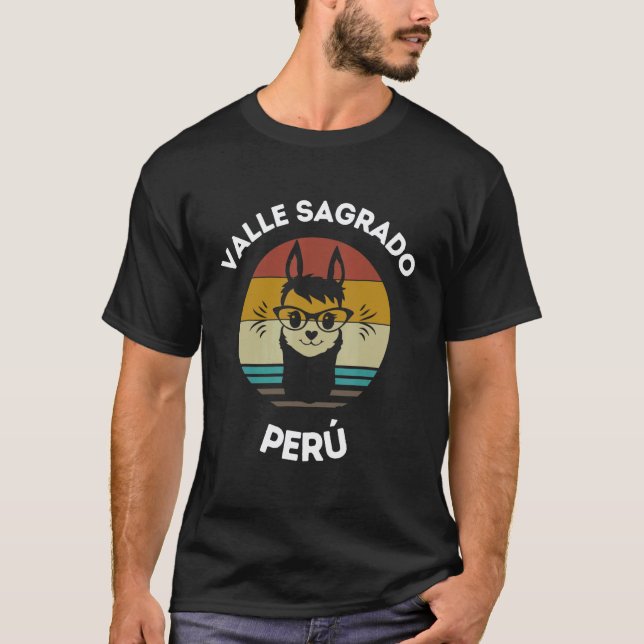 T-shirt Drolles Lamas Péruviens Mignons de Valle Sagrado D (Devant)
