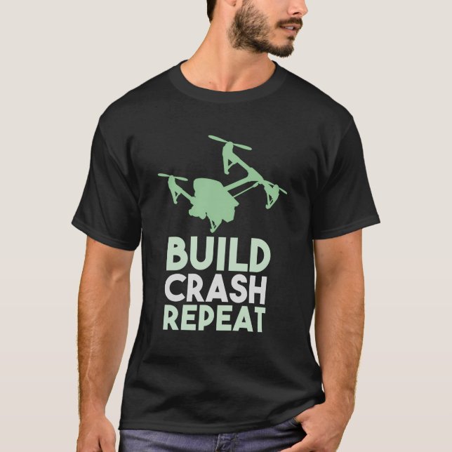T-shirt Drone Pilote Construire Crash Répéter Racing Cadea (Devant)
