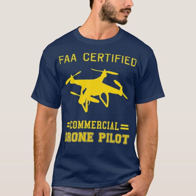 T-shirt Drone pilote UAS commercial autorisé de la FAA (Devant)