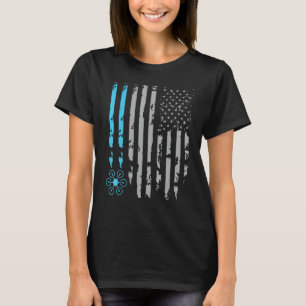 T-shirt Drone Racing Quadcopter Pilote Drapeau Américain U