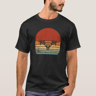 T-shirt Drone Rc Quadcopter Pilote Course Hobby Retro Vint
