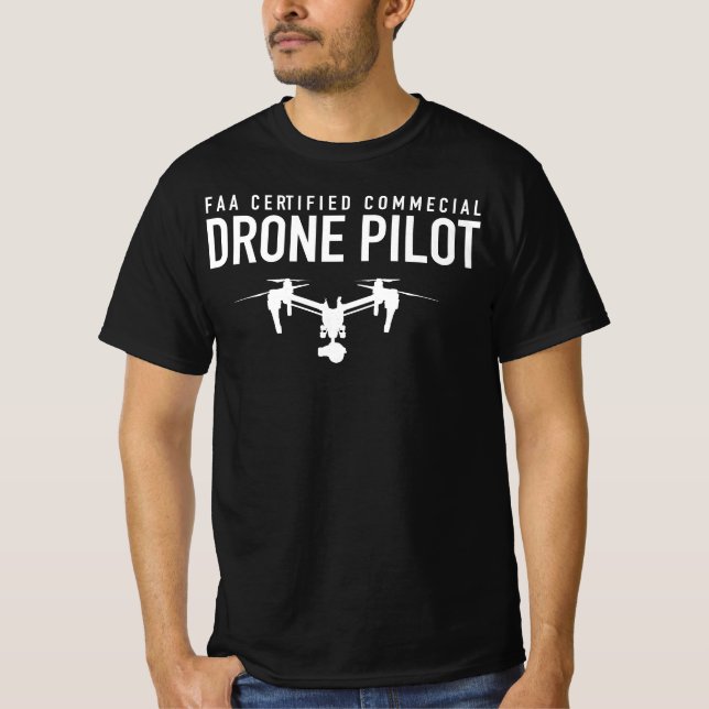 T-shirt Drone UAV UAS FAA Quadcopter Pilot Part 107 (Devant)