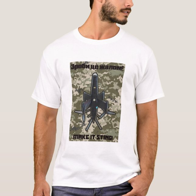 T-shirt drone ukrainien STING Interceptor (Devant)