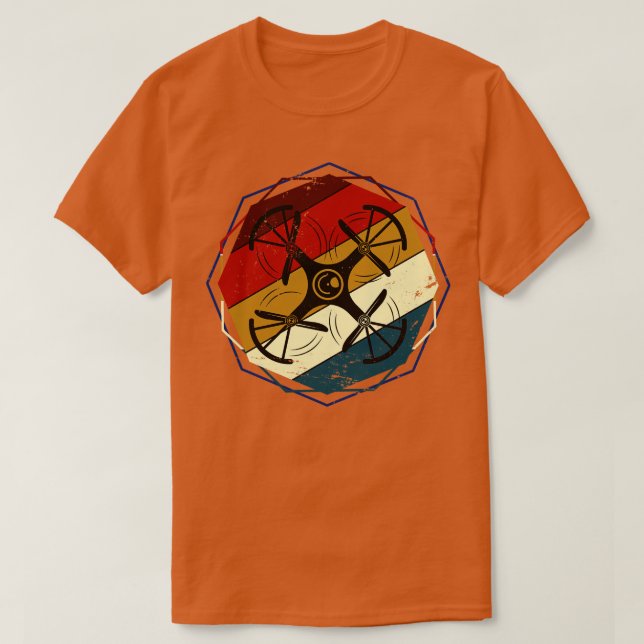 T-shirt Drone Vintage Quadcopter (Design devant)