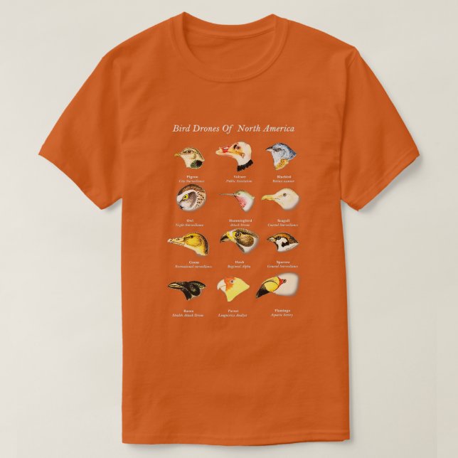 T-shirt Drones D'Oiseaux D'Amérique Du Nord Guide Sur Le T (Design devant)