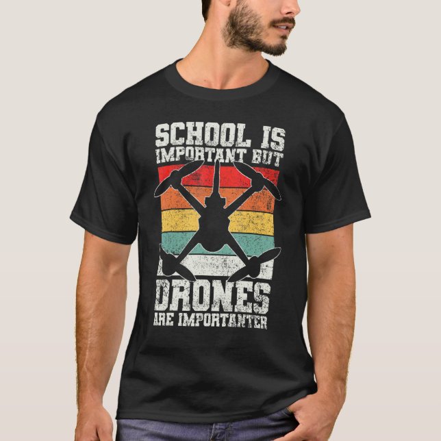 T-shirt Drones Drone Pilote Drone Course (Devant)