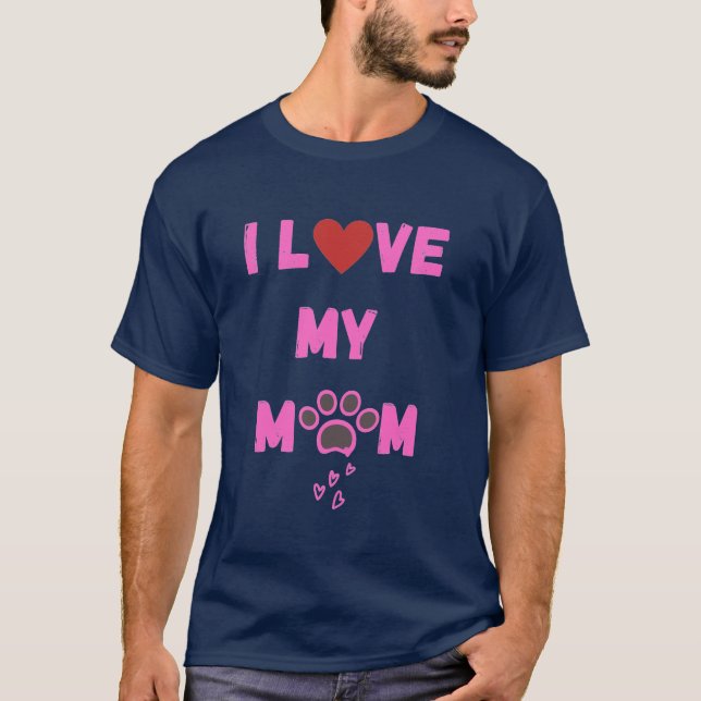 T-shirt DroolingChien Vêtements de chien J'aime ma maman P (Devant)