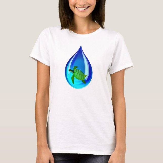 T-shirt Drop d'eau et tortue marine (Devant)