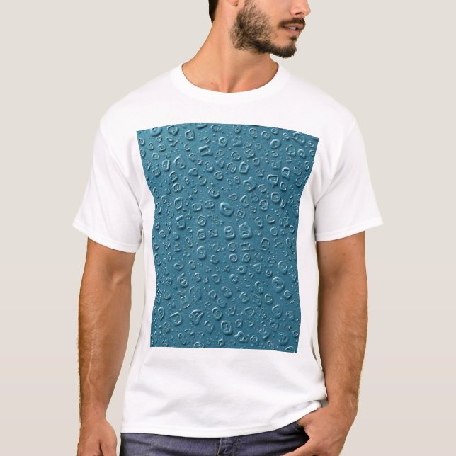 T-shirt Droplets numériques incorporés sur surface bleue (Devant)