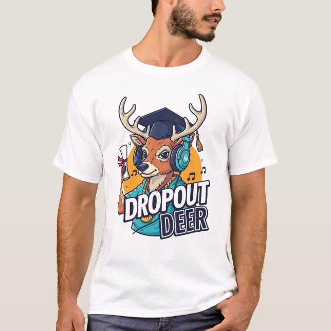 T-shirt Dropout Deer - Caricature Hip hop inspirée par Kan (Devant)