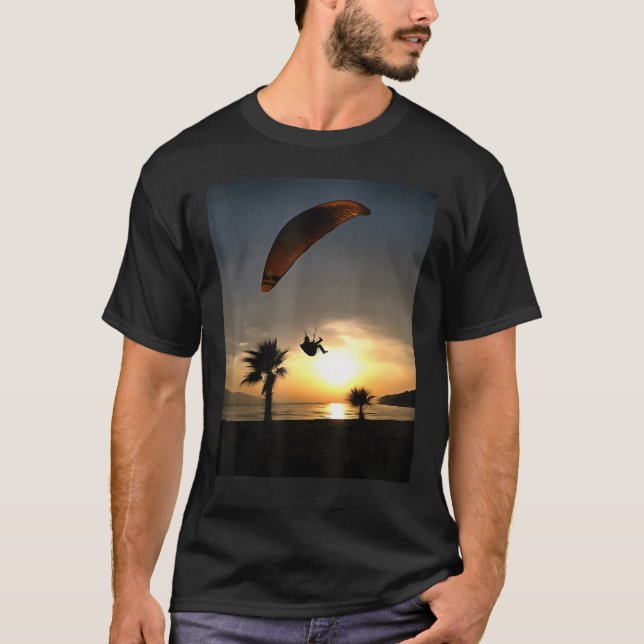 T-shirt Dropzone au crépuscule Aventure Paraglider Art (Devant)