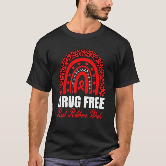T-shirt Drug Free Red Ribbon Week Awareness Say No To Drug (Devant)
