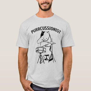 T-shirt DRUM, CAT DRUMMER PURRCUSSIONIST
