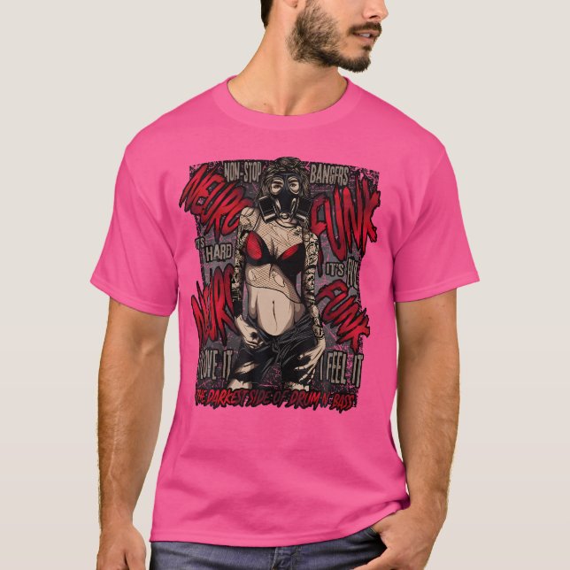 T-shirt Drum Et Basse Dnb Neurofunk Dj Space Drum Électriq (Devant)