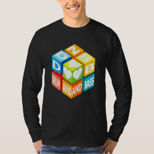 T-shirt Drum Et Basse Musique Aimer Cube Danse Et Fête