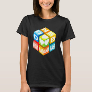 T-shirt Drum Et Basse Musique Aimer Cube Danse Et Fête