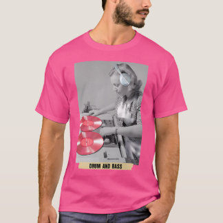 T-shirt Drum Et Basse Musique Lover Dj Tourne-disques
