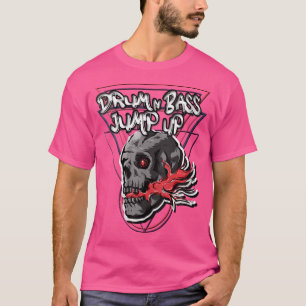 T-shirt Drum Femme Et Basse Dnb Sauter Dj Crâne Électrique