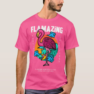 T-shirt Drum Liquide Et Flamant rose Basse Dnb Musique Dj 