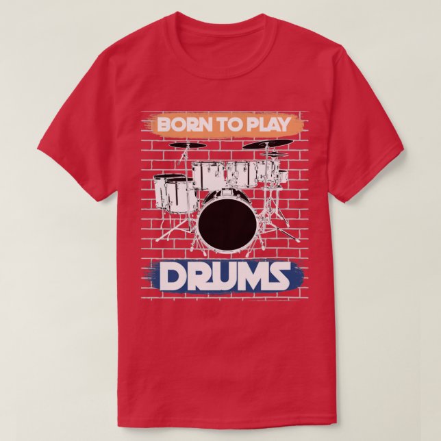 T-shirt Drum Set Drummer Musical Instrument Drums (Design devant)