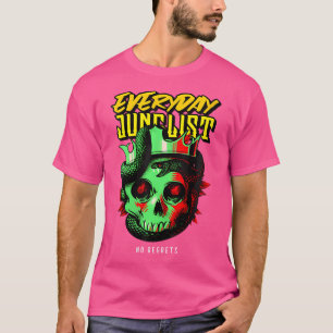 T-shirt Drum Womens N Basse Musique Crâne liquide Jungle E