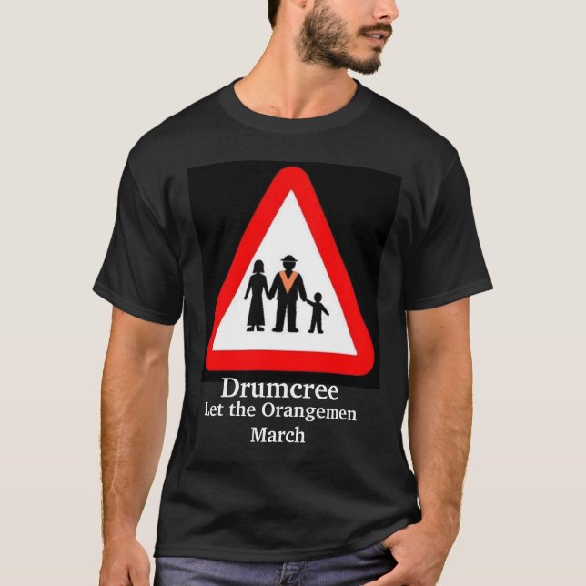 T-shirt Drumcree-noir, Drumcree, laissez les Orangemen (Devant)