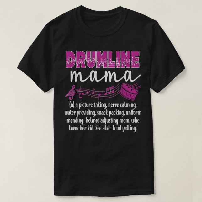 T-shirt Drumline maman Définition Drôle Drumline mère (Design devant)