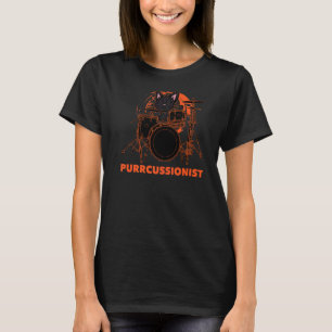 T-shirt Drummer à percussion Drumming Kitten Cat Drumming