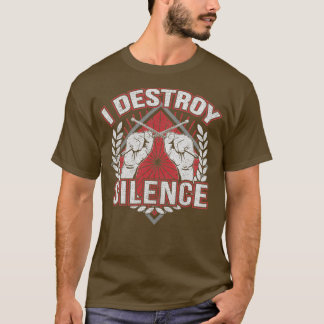 T-shirt Drummer Destroy Silence Funny 1
