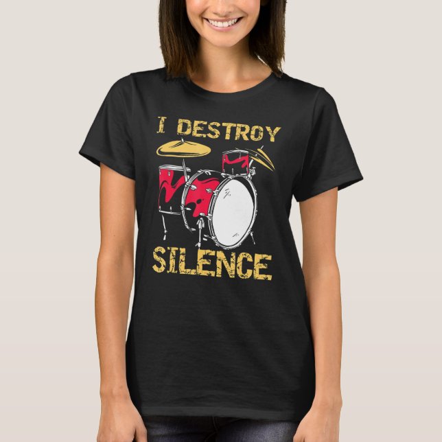 T-shirt Drummer détruire le silence (Devant)