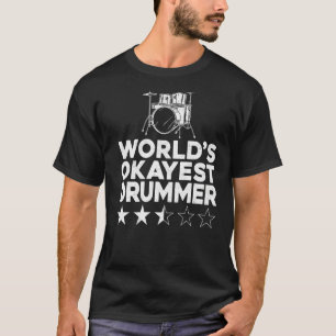 T-shirt Drummer Drum Set Vintage World's Okayest Drummer