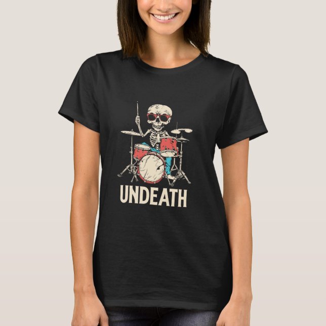 T-shirt Drummer Drummer Squelette Percussion - Drums Undea (Devant)