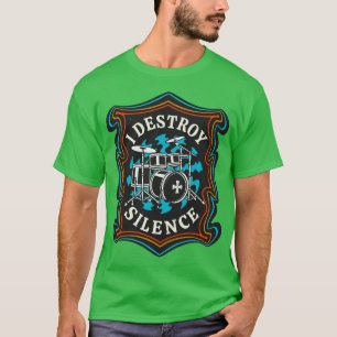 T-shirt Drummer Drums Retro Rock Musiciens