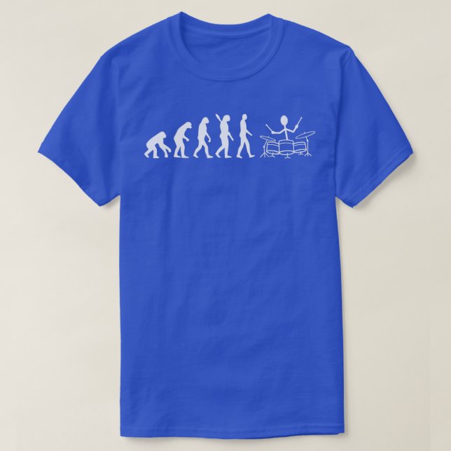 T-shirt Drummer Evolution Funny Stick Figure Drum Player (Design devant)