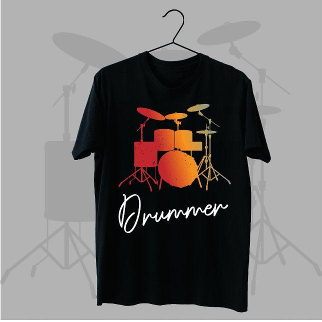 T-shirt Drummer Gift Heartbeat batterie d'instruments de m (Créateur téléchargé)