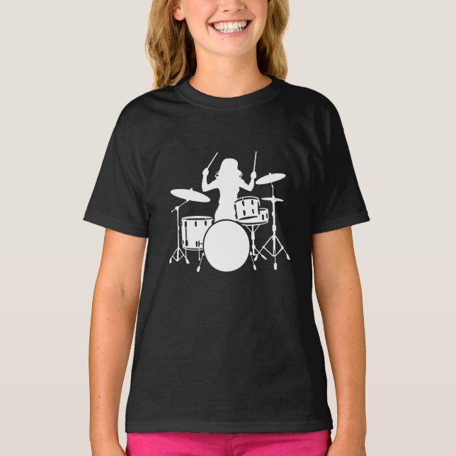T-shirt Drummer Girl | Drums Drummer Gift  (Devant)