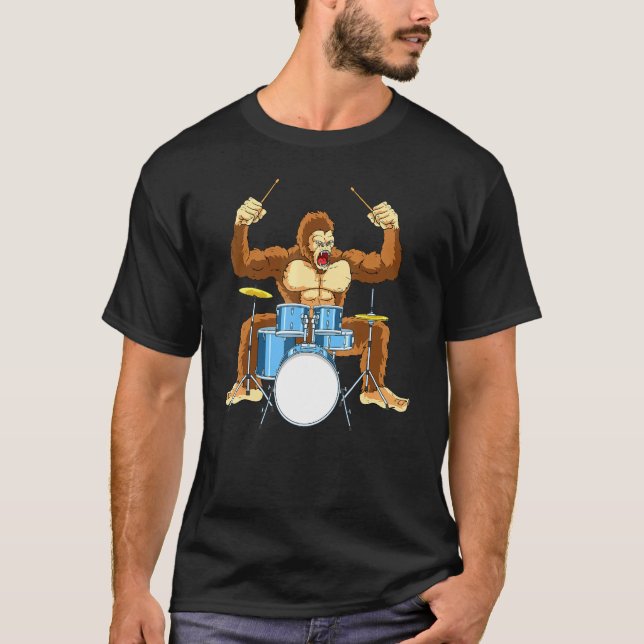 T-shirt Drummer Gorilla Drum Player Kit Snare Hi-Casquette (Devant)