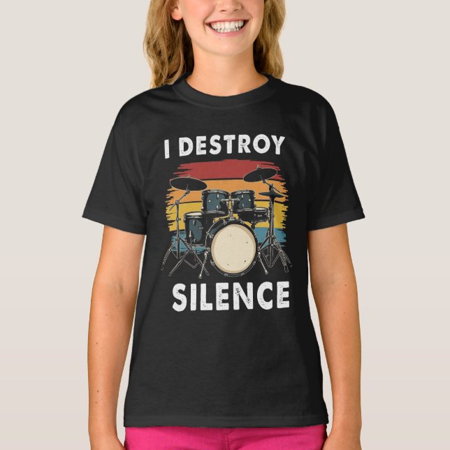 T-shirt Drummer I Destruction Silence Drum (Devant)