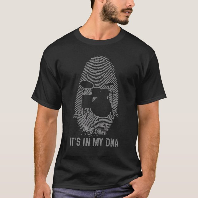 T-shirt Drummer It's In My Dna Drum Set Funny Drumming Dru (Devant)