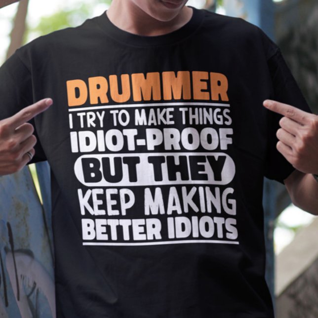 T-shirt Drummer J'Essaie De Rendre Les Choses Drôle Dit Dr (Créateur téléchargé)