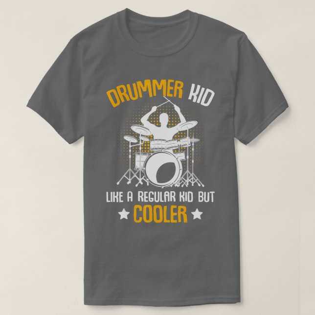 T-shirt Drummer Kid Drumming Percussionist Drums Kids Boys (Design devant)