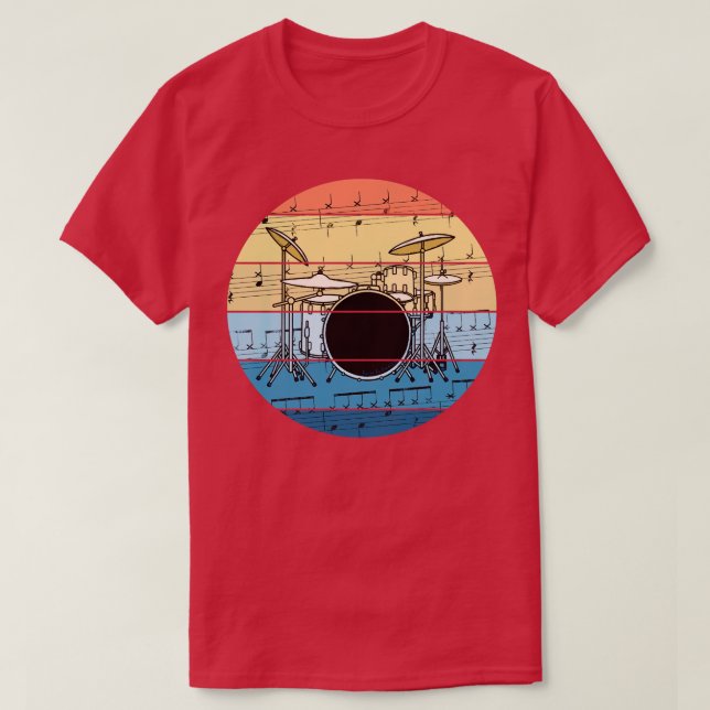 T-shirt Drummer Music Notation Drum Kit Percussionniste Mu (Design devant)