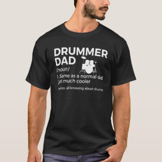 T-shirt Drummer Papa Définition Drummer Percussionist Fa